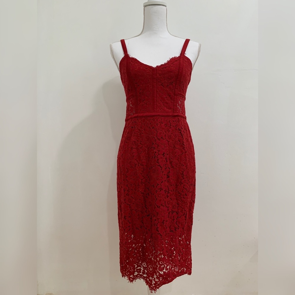 Express Red Lace Dress in Size 6
